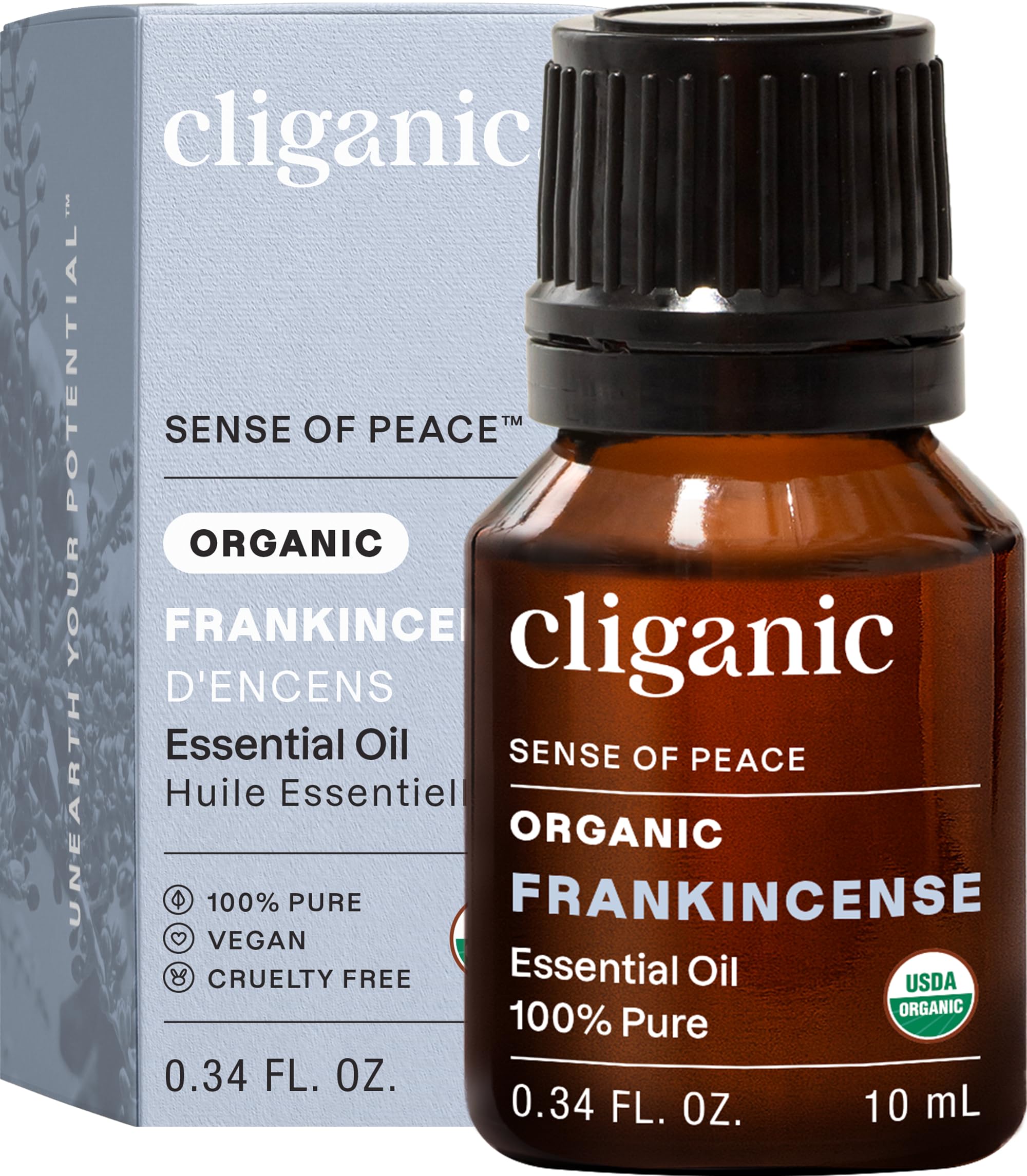 Cliganic incienso orgánico en frasco para aromaterapia