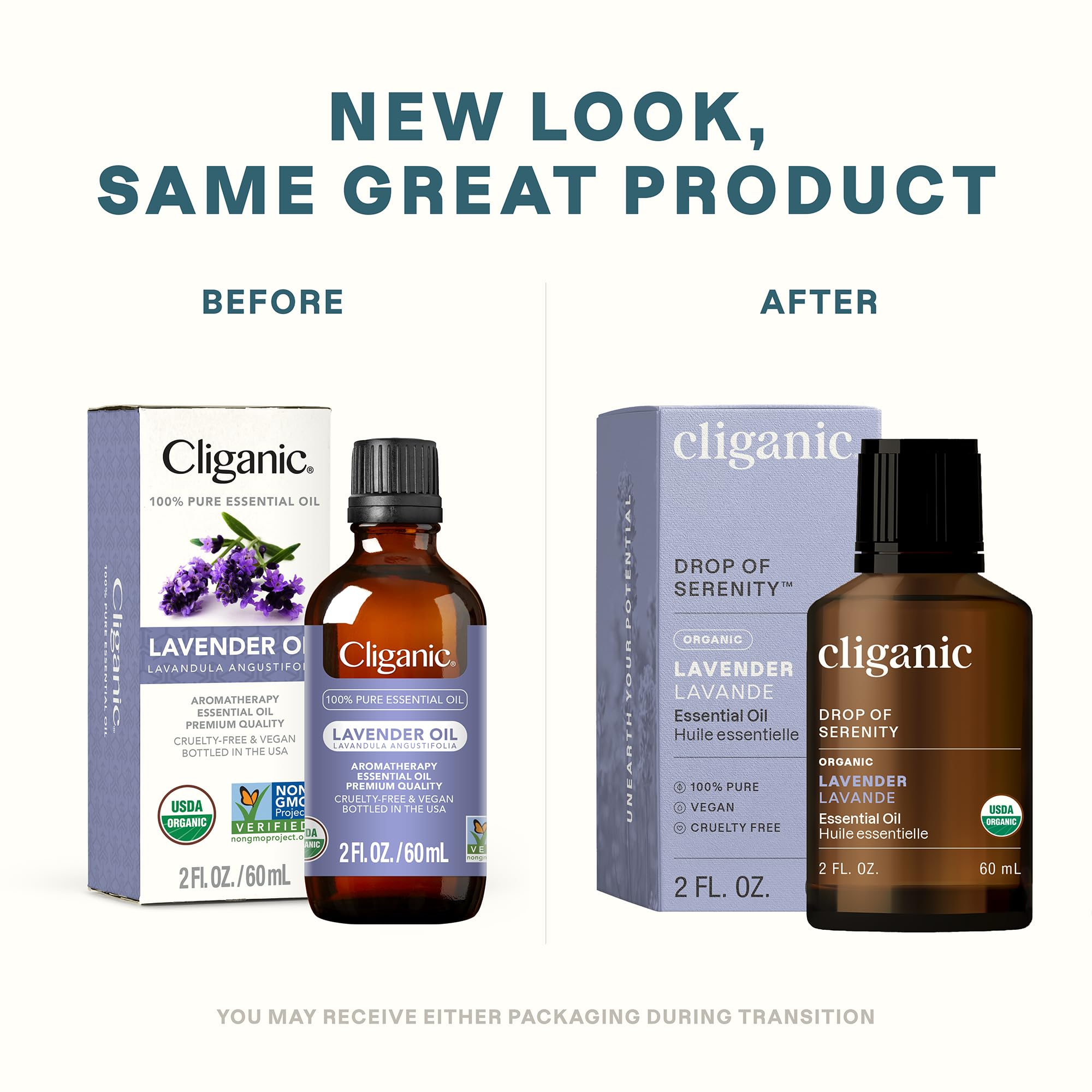 Cliganic Lavanda Orgánica: etiqueta y frasco que reflejan pureza y calidad.
