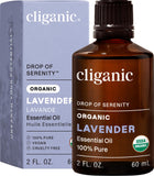 Cliganic Lavanda Orgánica: bote de aceite puro ideal para aromaterapia suave.