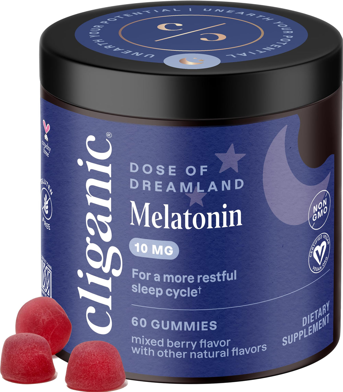 Cliganic melatonina gominolas botella: ayuda al descanso nocturno y ritmo circadiano
