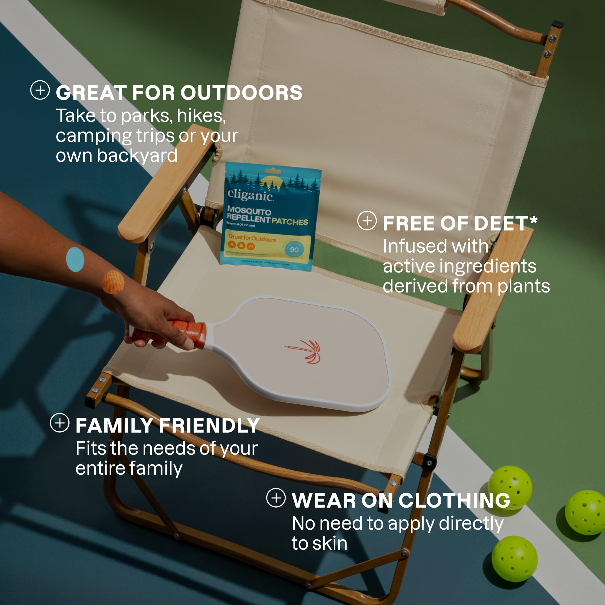 Cliganic parches repelentes mosquitos familia: aptos para niños y adultos con citronela.