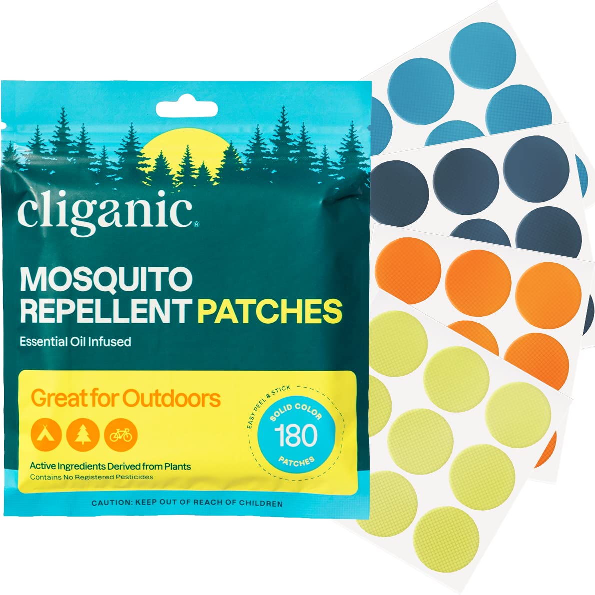 Cliganic parches repelentes mosquitos frente: protección natural para actividades al aire libre.
