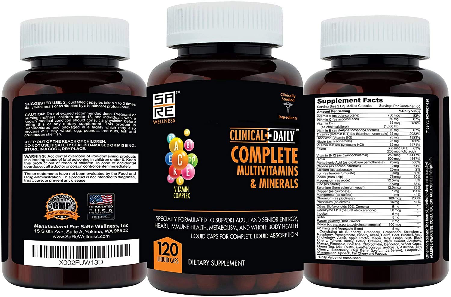 Clinical Daily cápsulas líquidas, cápsula visible, apoyo para energía sostenida y enfoque