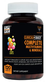 Clinical Daily multivitamínico líquido, botella visible, favorece absorción de vitaminas para energía diaria
