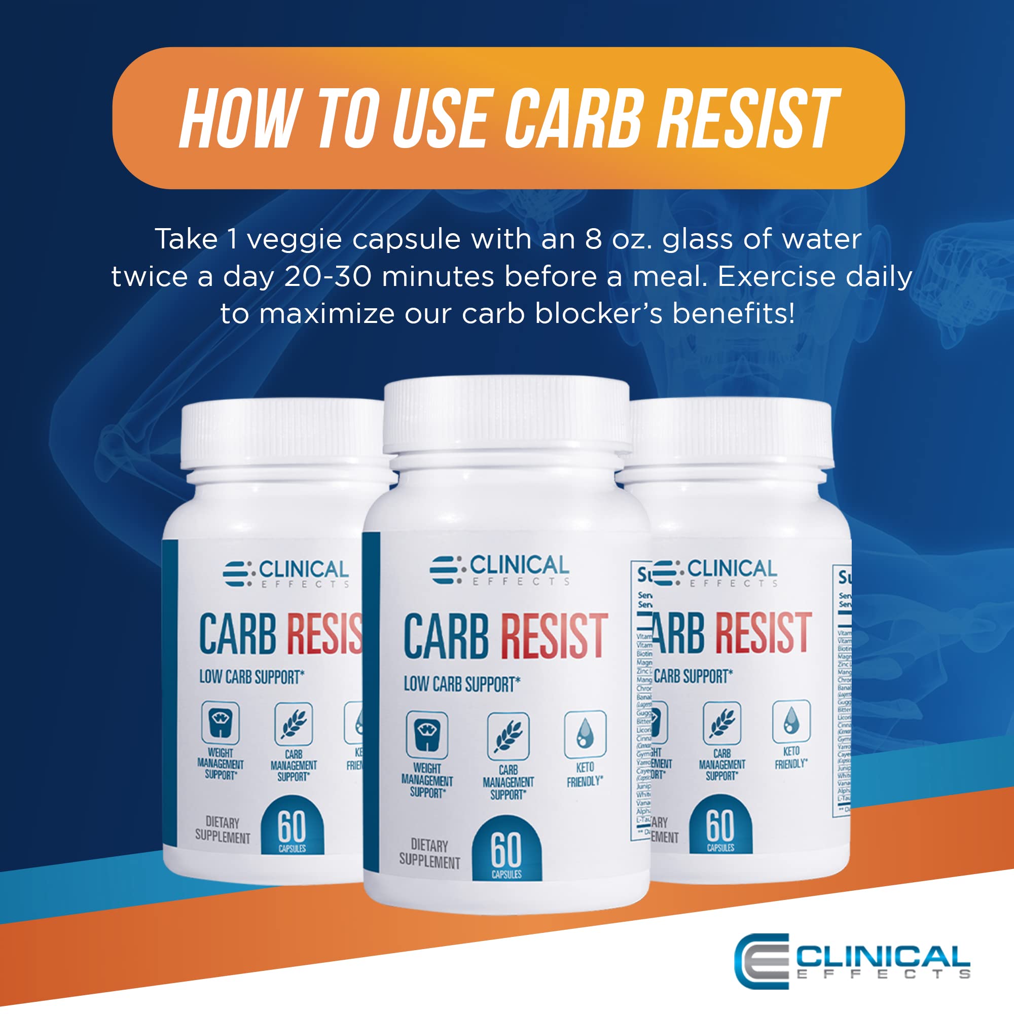Clinical Effects Carb Resist, envase de origen vegetal y compatibilidad con dietas a base de plantas