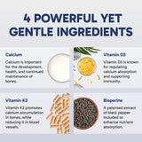 Clinical Effects Vitamina K2 + D3: comprimidos mostrando la dosificación diaria
