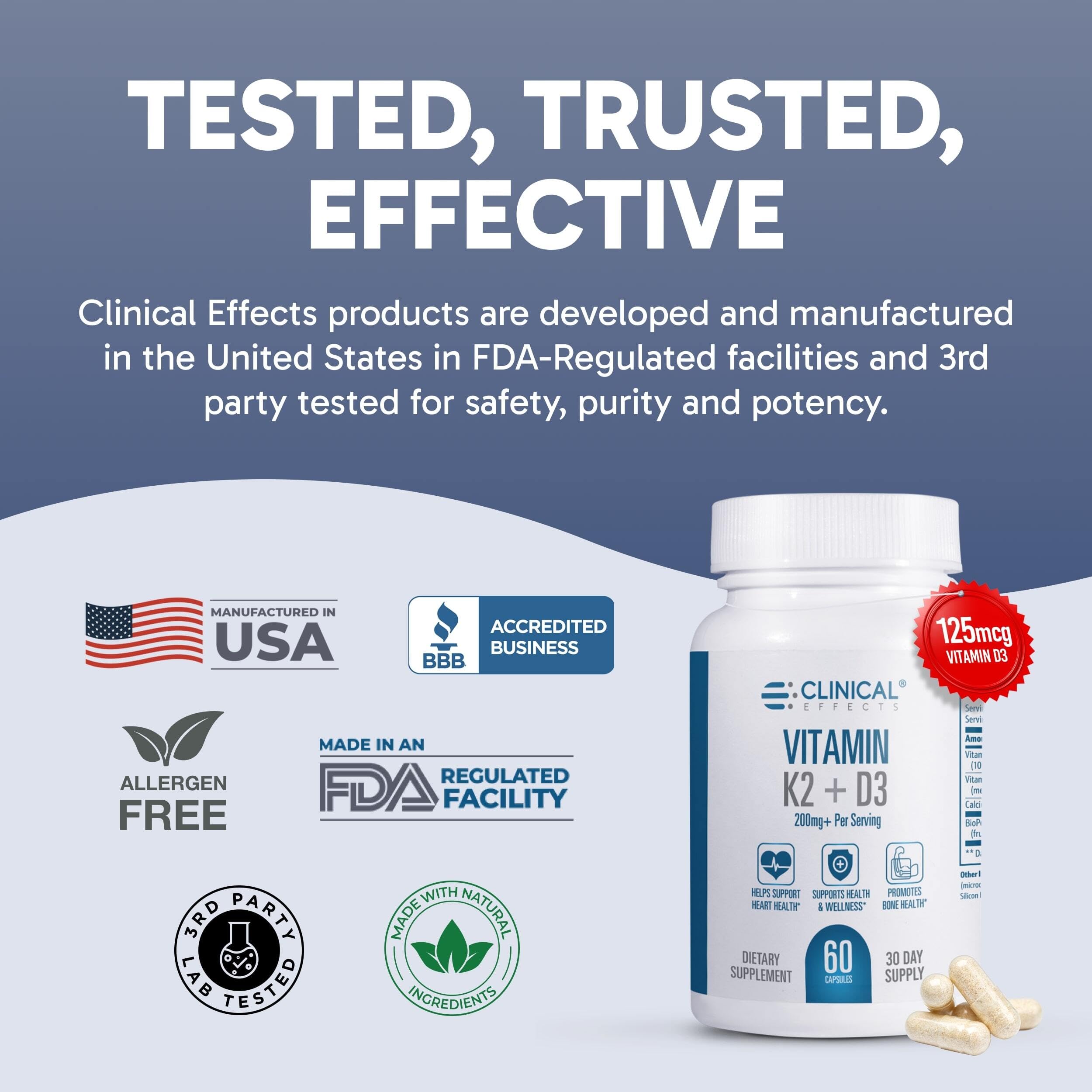 Clinical Effects Vitamina K2 + D3: tomando una cápsula para soporte diario