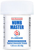 Crema anestésica Clinical Resolution Numb Master al 5% para alivio rápido del dolor en piel.