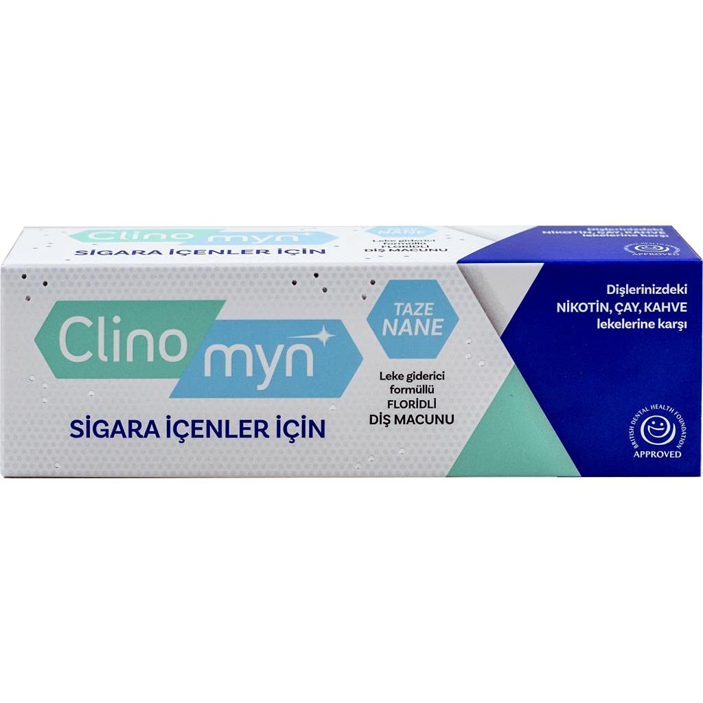 Clinomyn pasta dental para fumadores Original 75 ml, frescura de menta para uso diario.