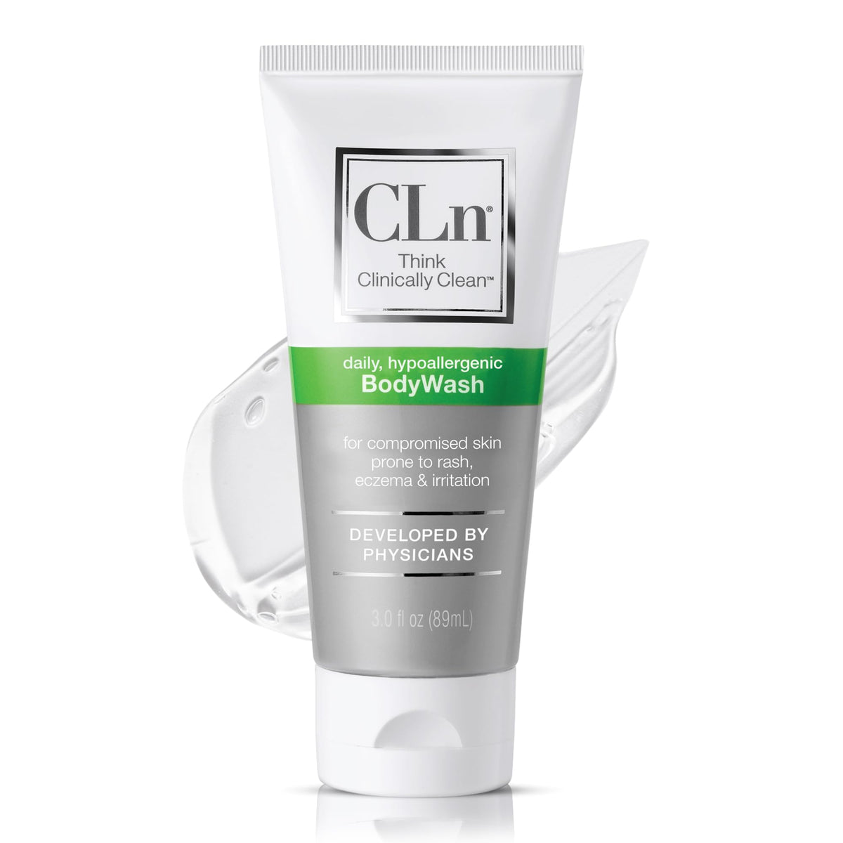 CLn limpiador corporal, botella de 90 ml, limpieza suave para piel sensible