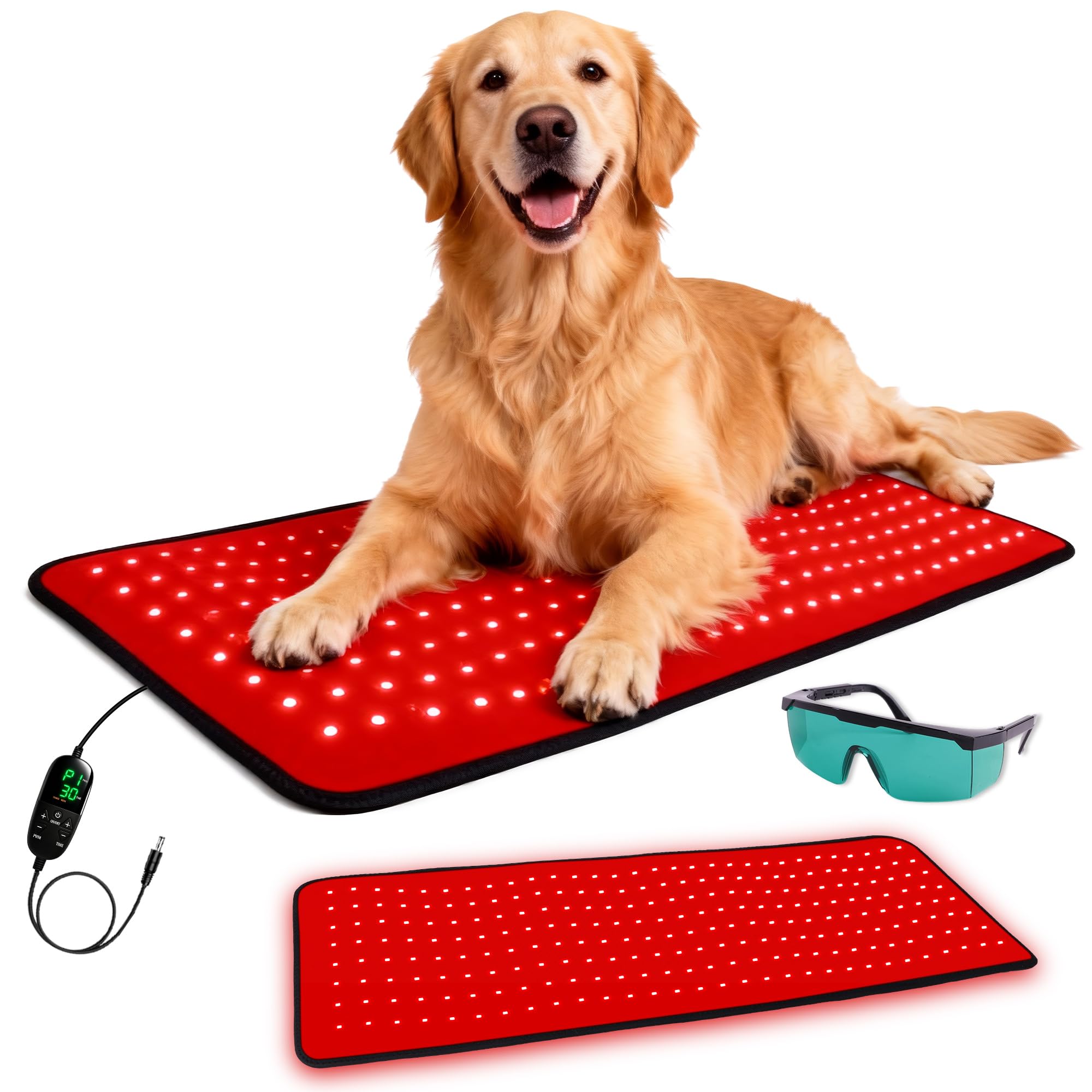 Clocness alfombrilla de luz roja para perros, superficie amplia para reposo cómodo