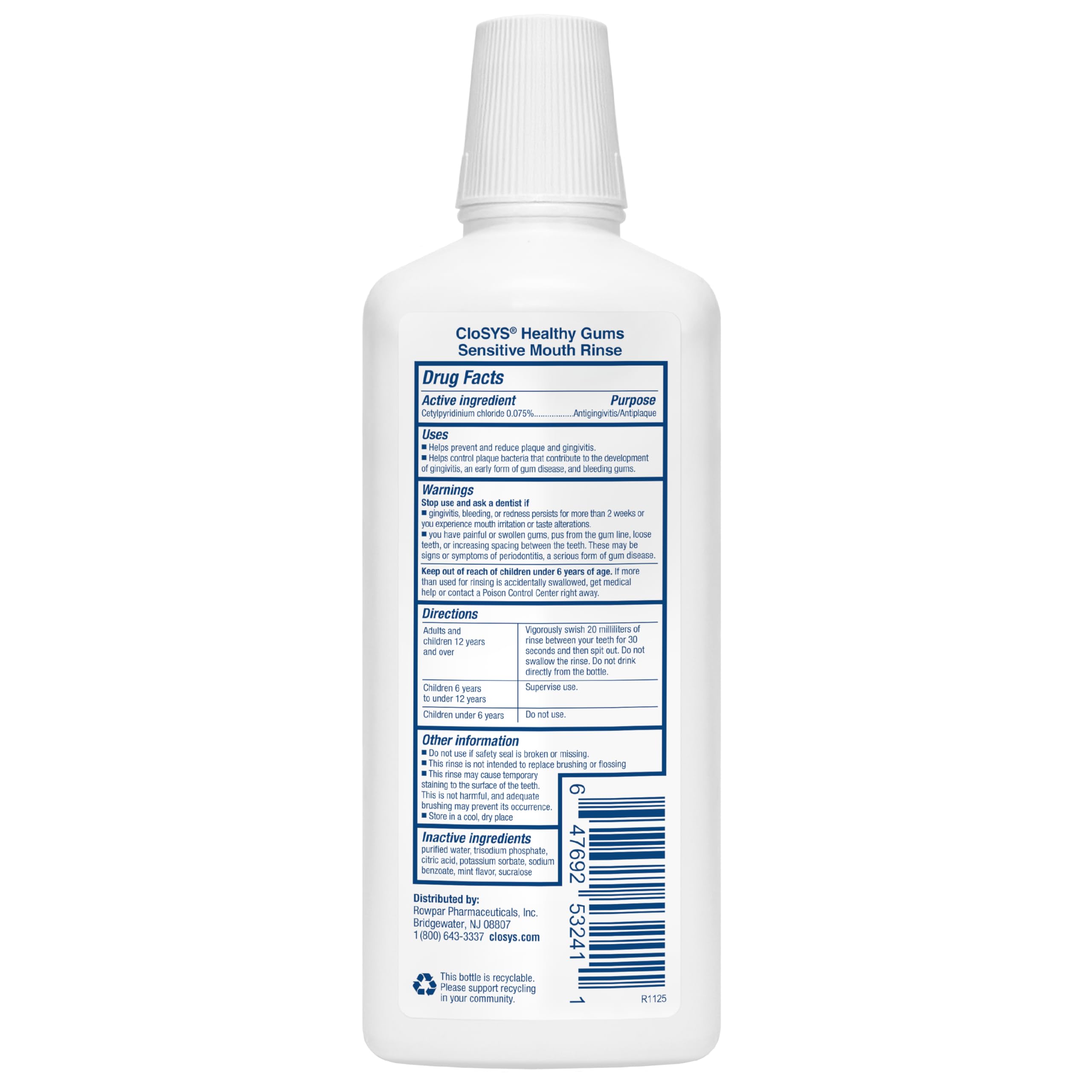 CloSYS: enjuague sin alcohol para cuidado sensible de encías.