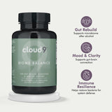 CLOUD9 Biome Balance cápsulas para bienestar intestinal y equilibrio diario.