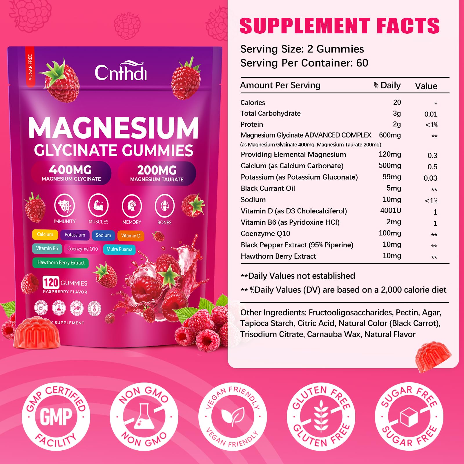 Textura masticable CNFHDI magnesio 600 mg, fácil de tomar cada día