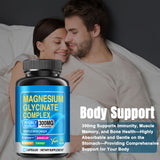 CNFHDI Magnesio glicinato 300 mg, sueño profundo para despertar renovado.