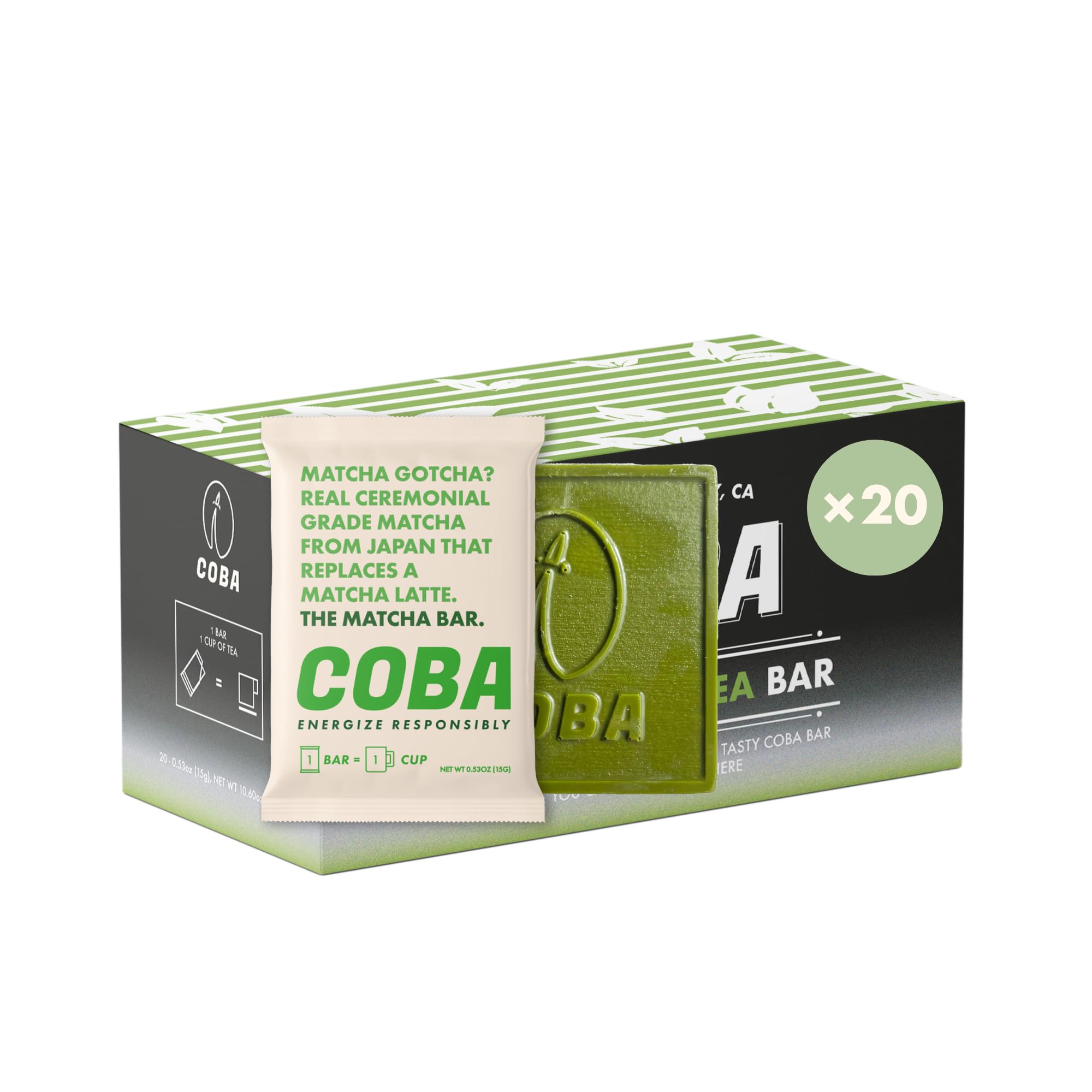 COBA barra chocolate cafeina Espresso para energia rapida
