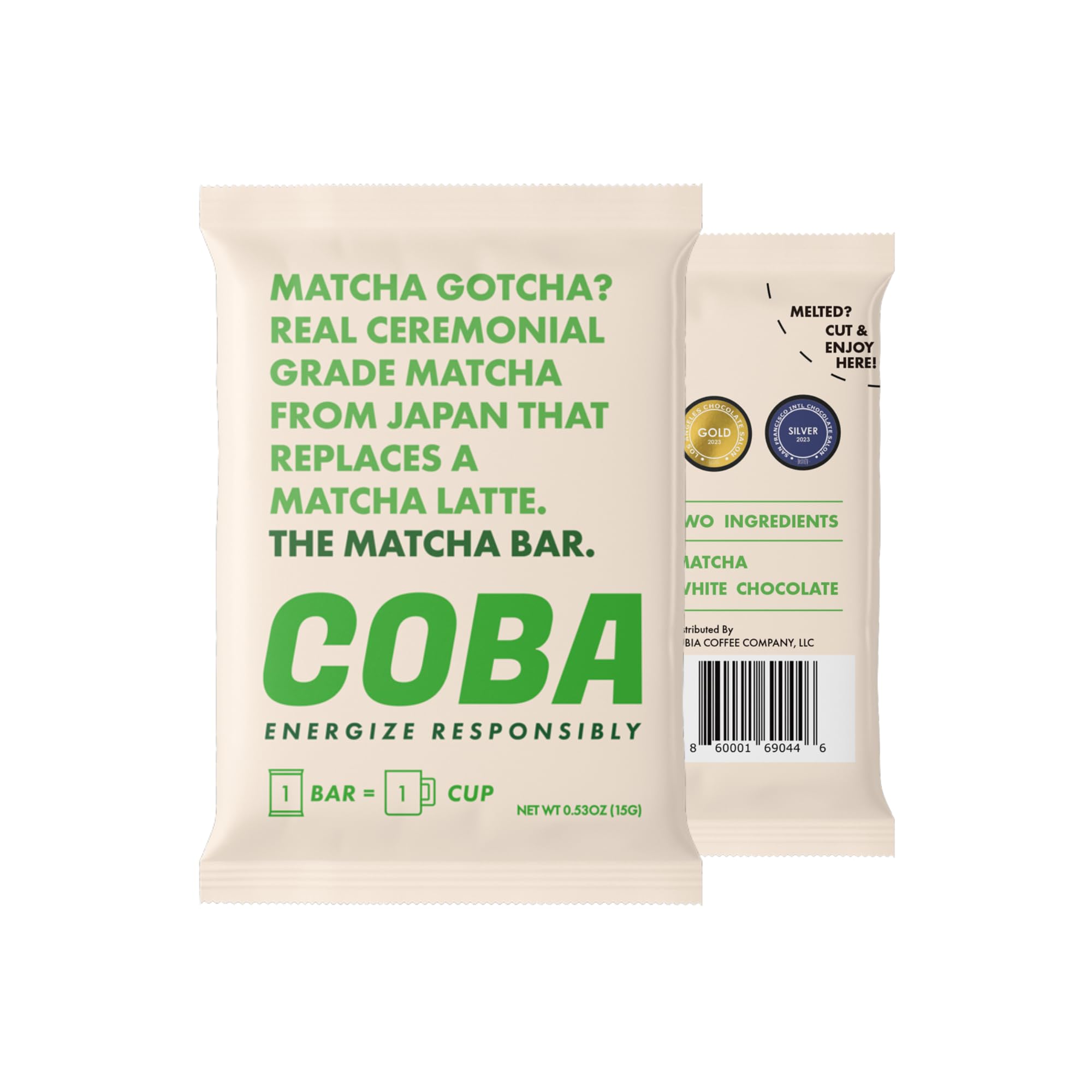 COBA caja 20 barritas cafeina para viaje y uso diario