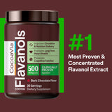 CocoaVia etiqueta-cacao: etiqueta resalta Cocoapro y la concentración de flavanoles.