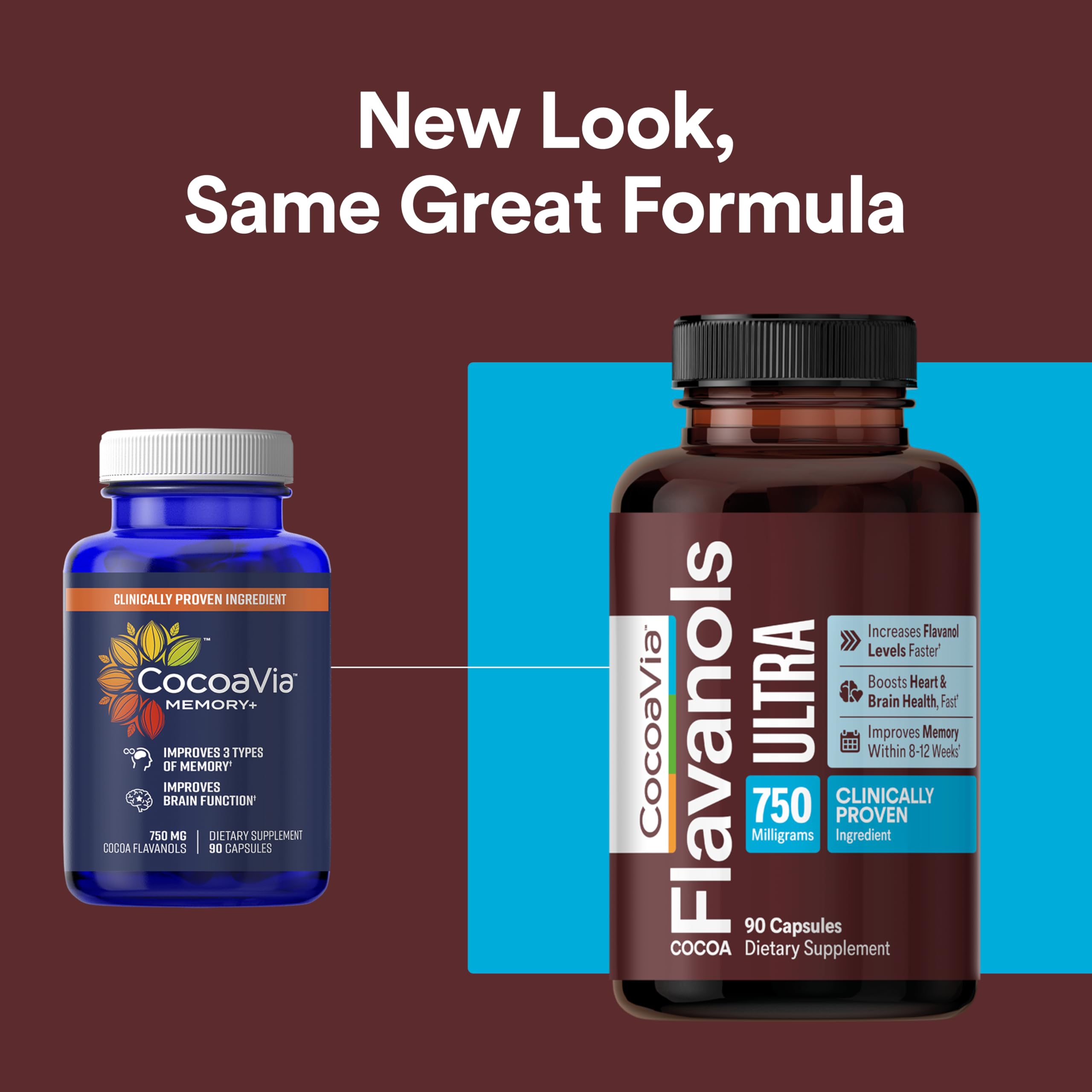 CocoaVia Ultra, etiqueta nutricional detalla flavanoles y su influencia en energía sostenida.