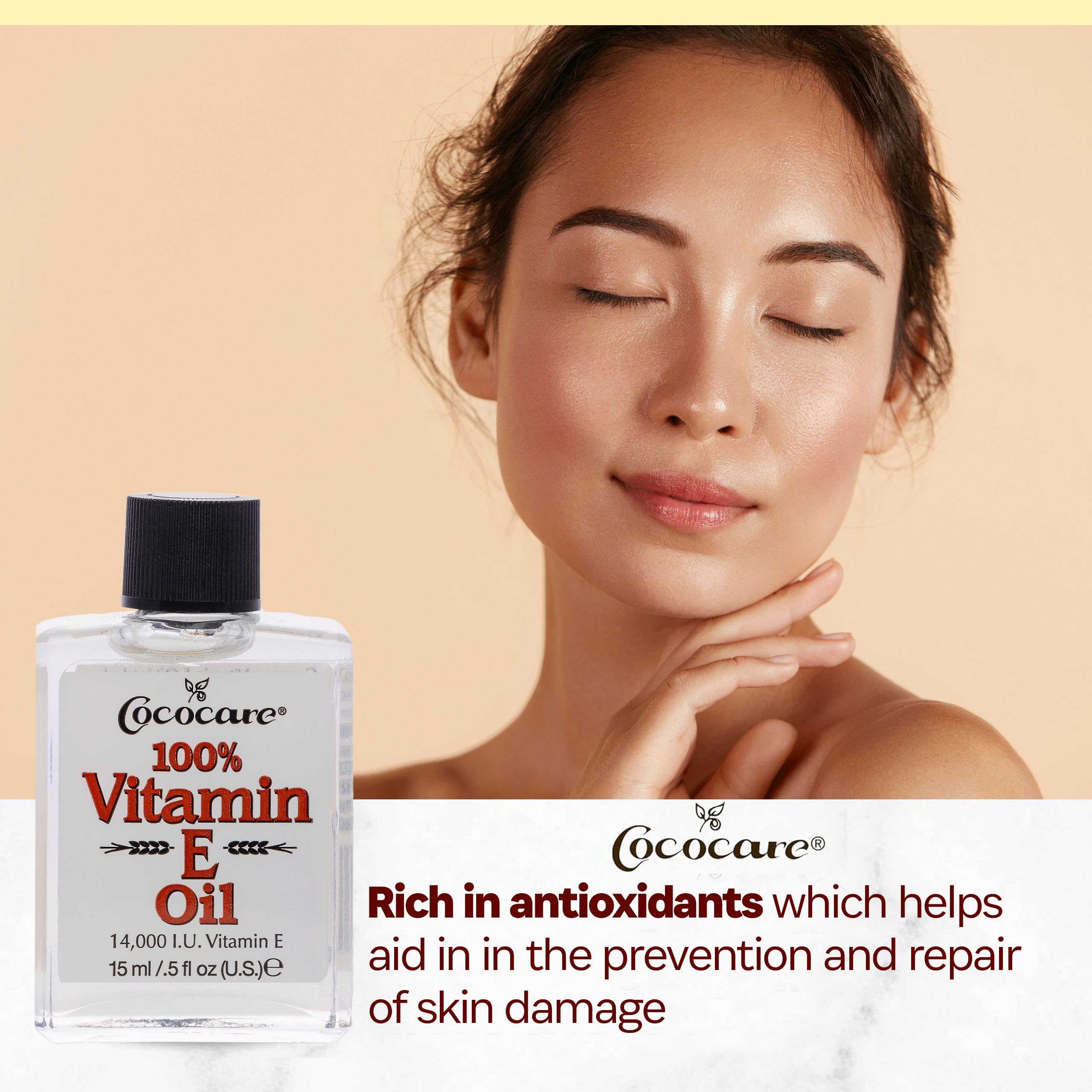 Aplicación en piel con COCOCARE Aceite de Vitamina E para hidratación