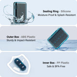 Codcaw organizador de pastillas azul, diseño compacto, cabe en bolso para viajar.