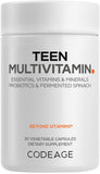 Codeage multivitamínico para adolescentes en botella con 30 cápsulas para uso diario.