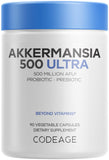 Codeage Akkermansia Muciniphila Ultra, botella de cápsulas para uso diario.