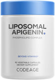 Codeage Apigenina cápsulas liposomales en frasco, mejor absorción potencial.