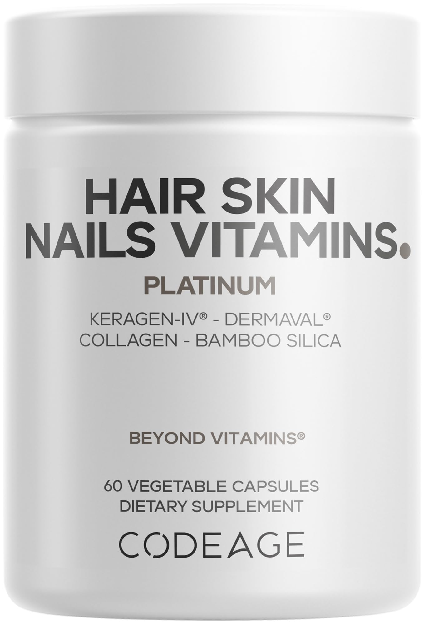 Codeage cabello-piel-uñas: cápsulas diarias para cuidado de la belleza.
