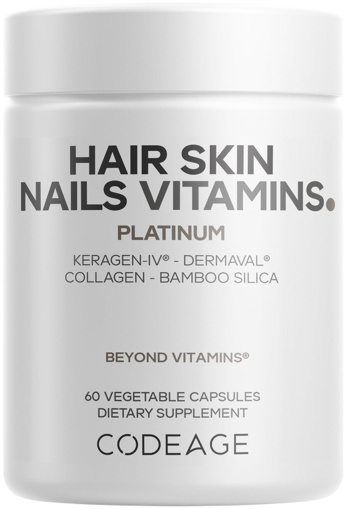 Codeage cabello-piel-uñas: cápsulas diarias para cuidado de la belleza.