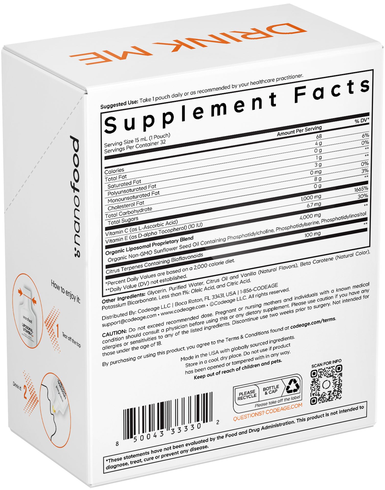 Codeage Fosfolípidos esenciales para mejor absorción liposomales.