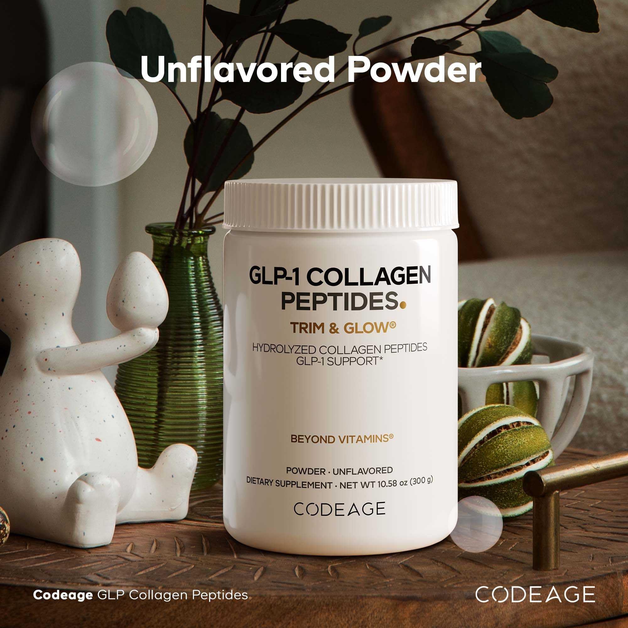 Codeage GLP-1 Collagen Polvo, origen de pastoreo, proteína de alta calidad.