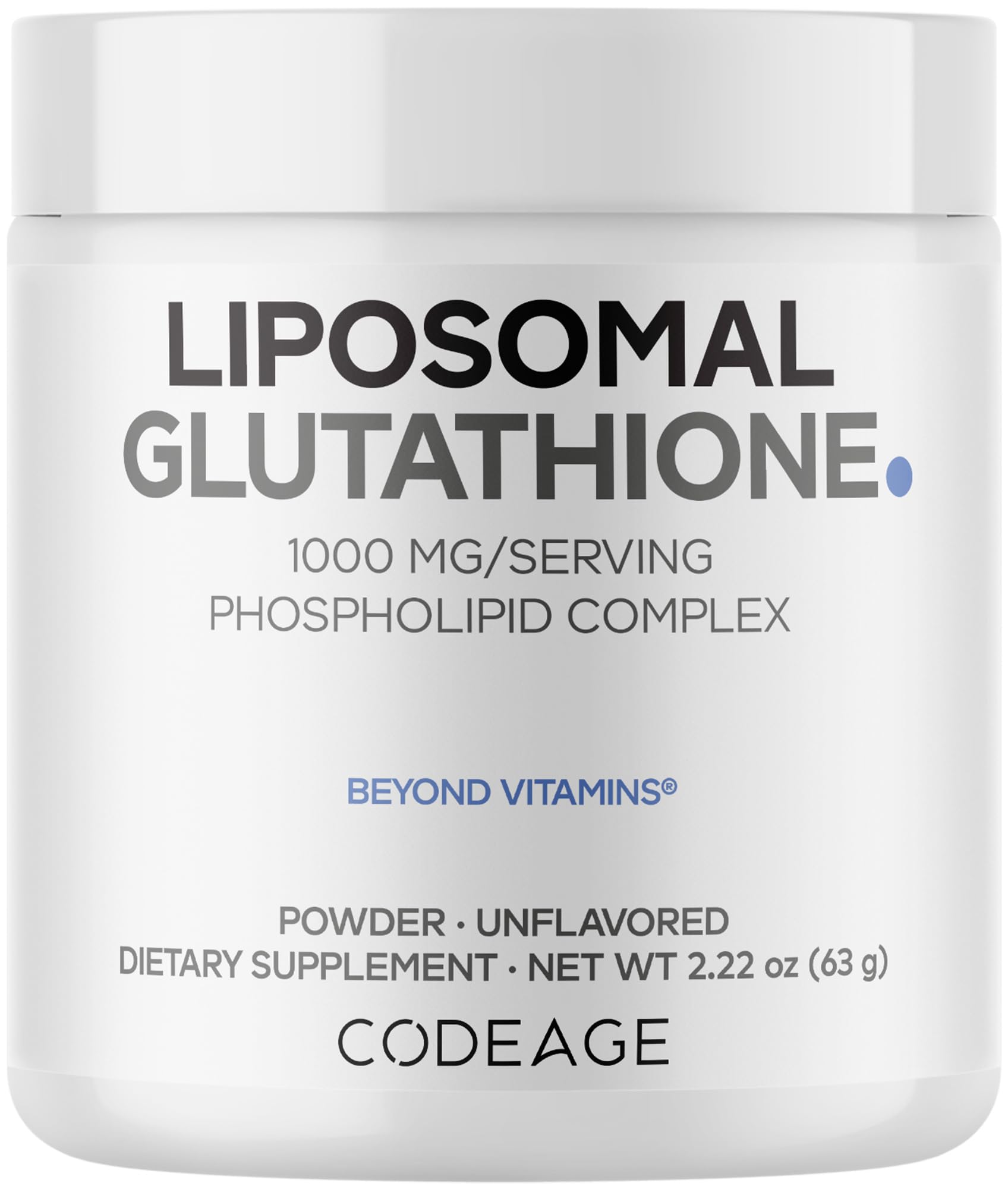 Codeage Glutatión liposomales en frasco para uso diario y potencia