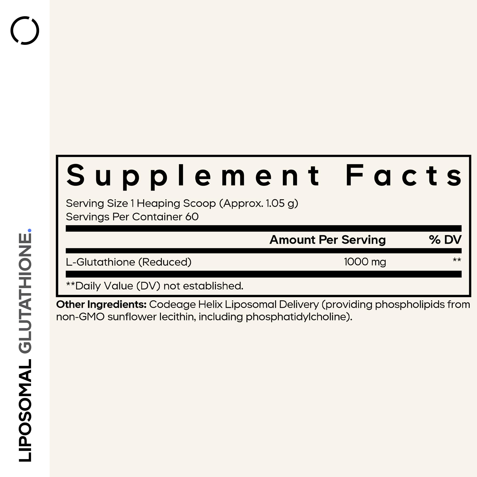 Codeage Glutatión liposomales, porción de 1000 mg para dosis concentrada