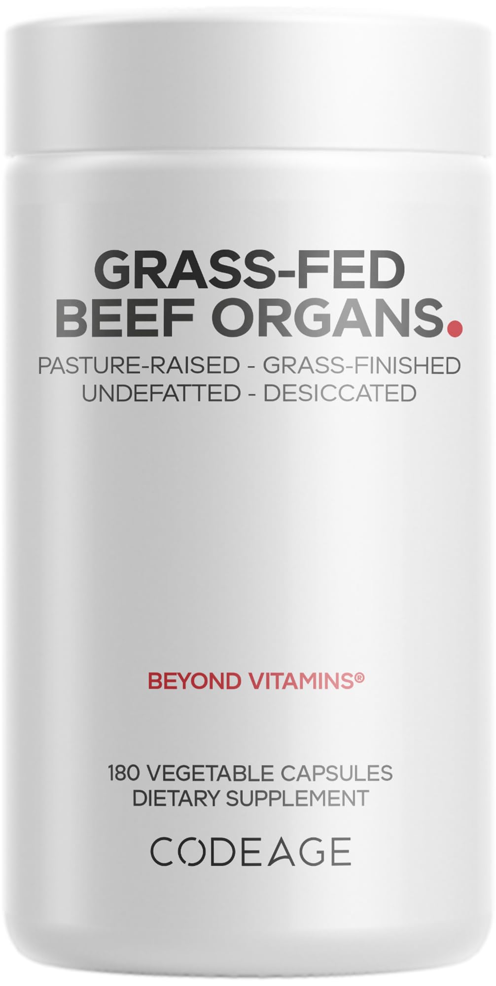 Codeage Higado desecado bovino, fuente de vitaminas para uso diario.