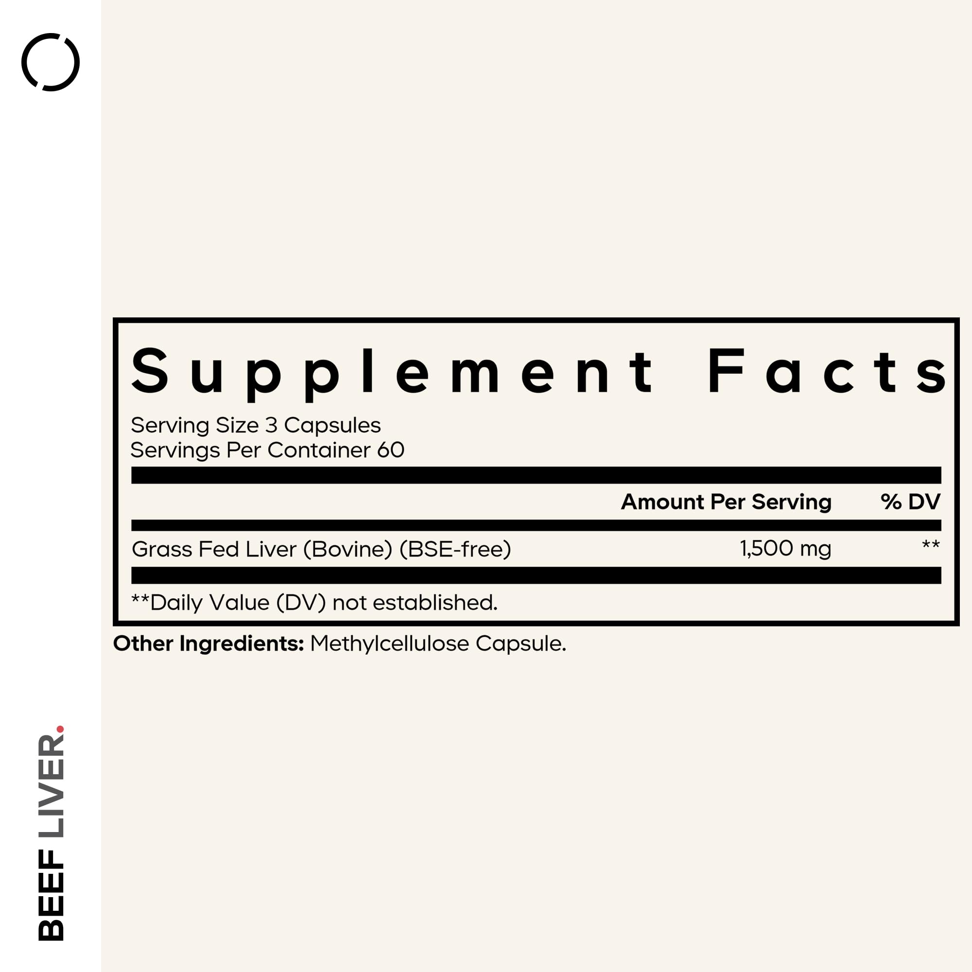 Codeage higado de res desecado en capsulas, complemento rico en vitaminas.