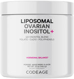 Codeage inositol liposómico ovárico: botella con etiqueta y sabor frutos rojos.