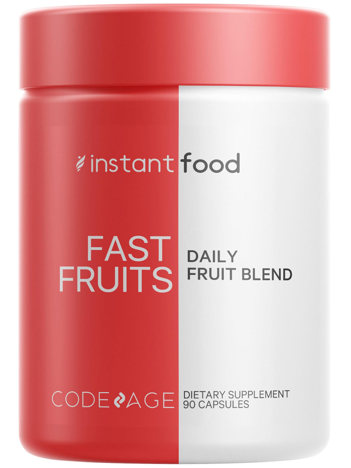 Codeage Instantfood Fast Fruits, botella de 90 cápsulas lista para tu rutina diaria