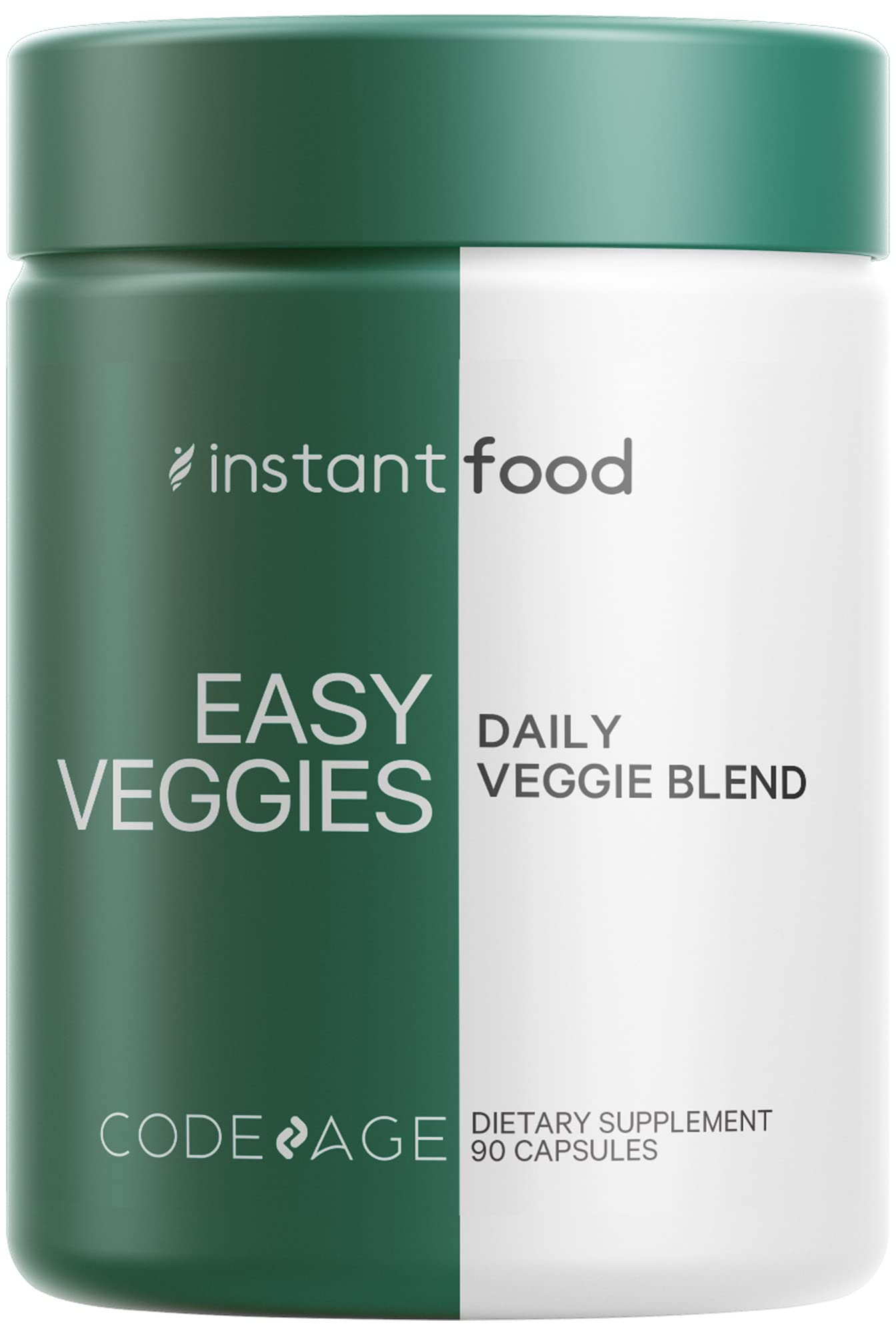 Codeage InstantFood Fast Fruits, etiqueta, detalles de fruta completa para consumo consciente.
