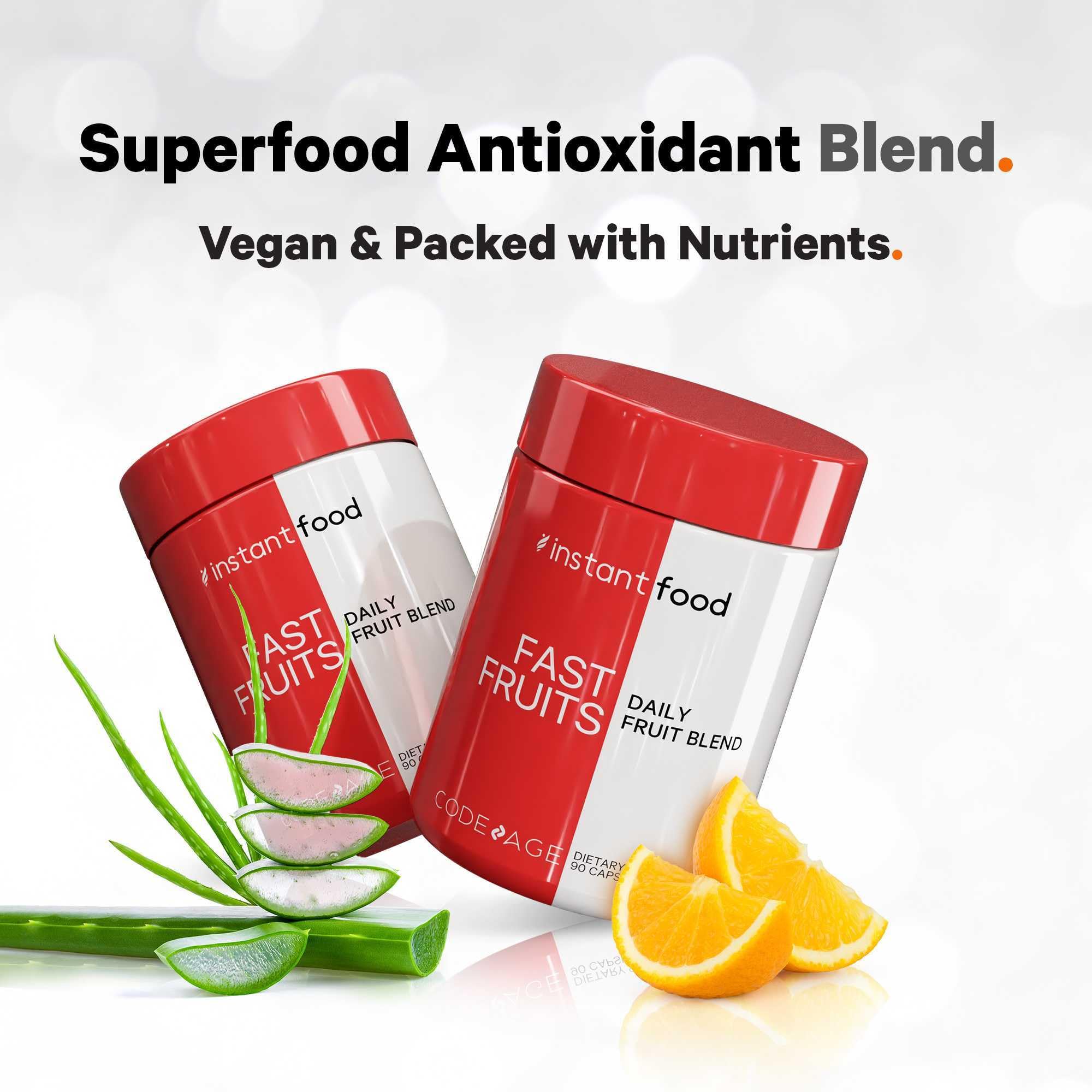 Producto fabricado en EE.UU., Codeage Instantfood Fast Fruits garantiza calidad