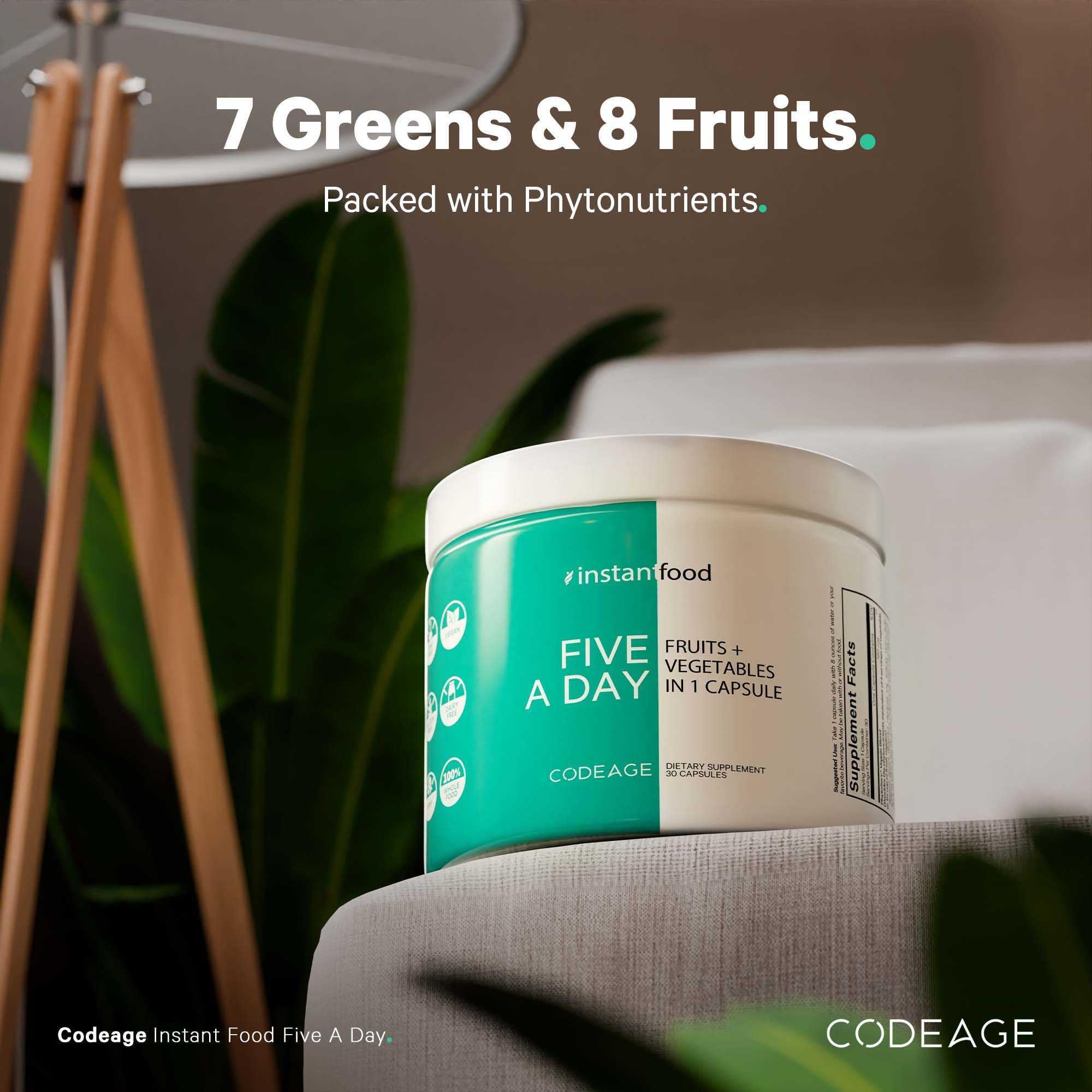 Codeage Instantfood Five A Day: mezcla de frutas para snack nutritivo