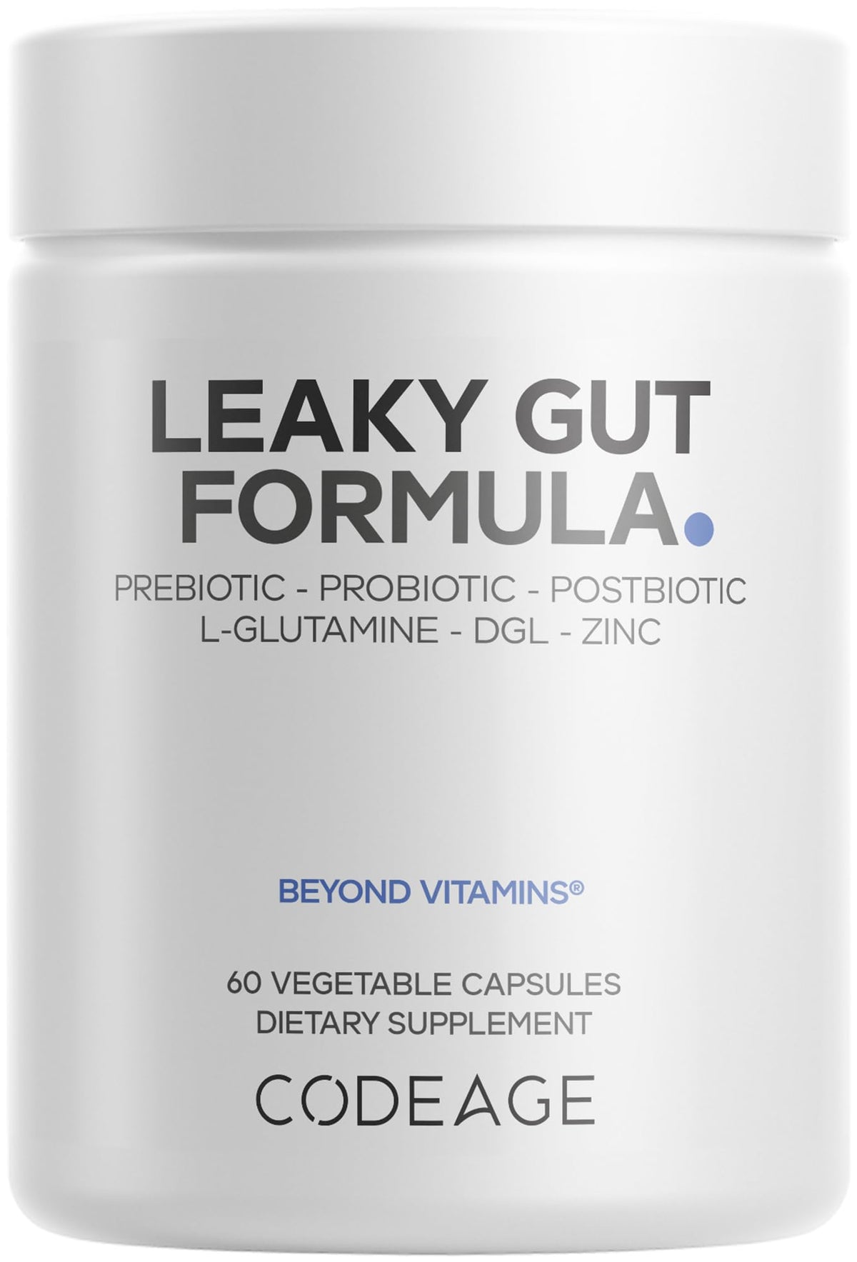 Codeage Leaky Gut: botella de cápsulas para uso diario y apoyo intestinal