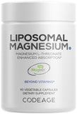 Codeage Magtein liposomales en botella de capsulas para apoyo diario de la salud cerebral.