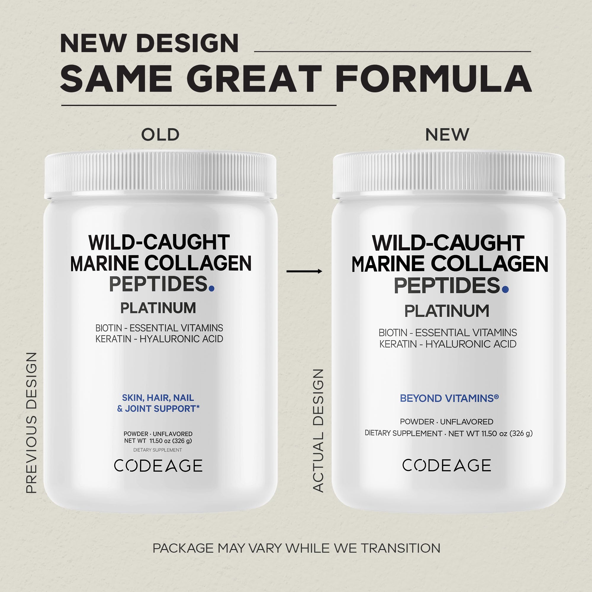 Codeage Marine Collagen Mezcla en agua, disolución rápida para cualquier momento.