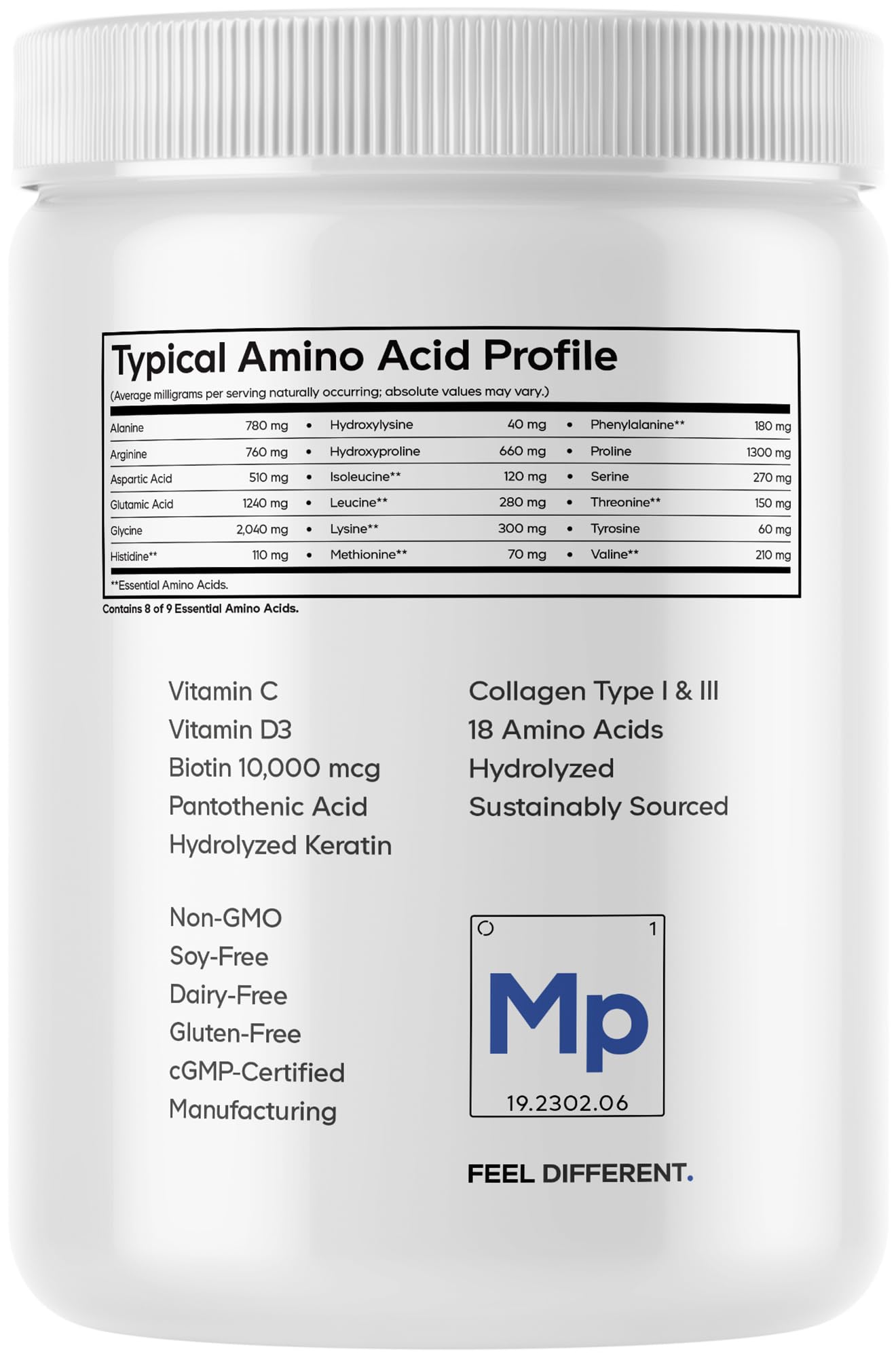 Codeage Marine Collagen Sin alérgenos, apto para dietas diversas.