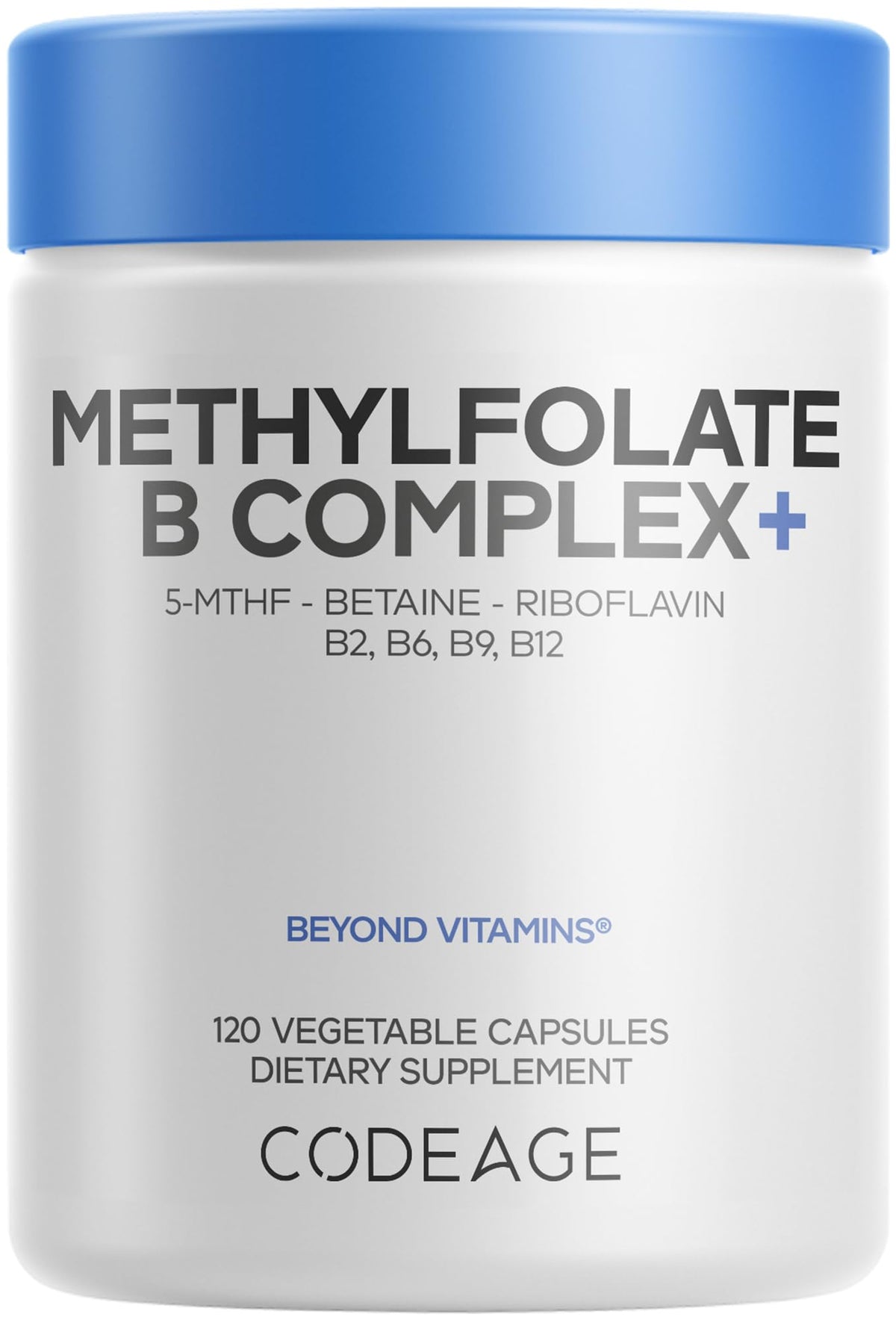 Codeage Methylfolate B Complex cápsulas, soporte metabólico diario.