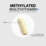 Codeage Multivitamínico Metilado, lado de embalaje transmite calidad en una fórmula moderna.