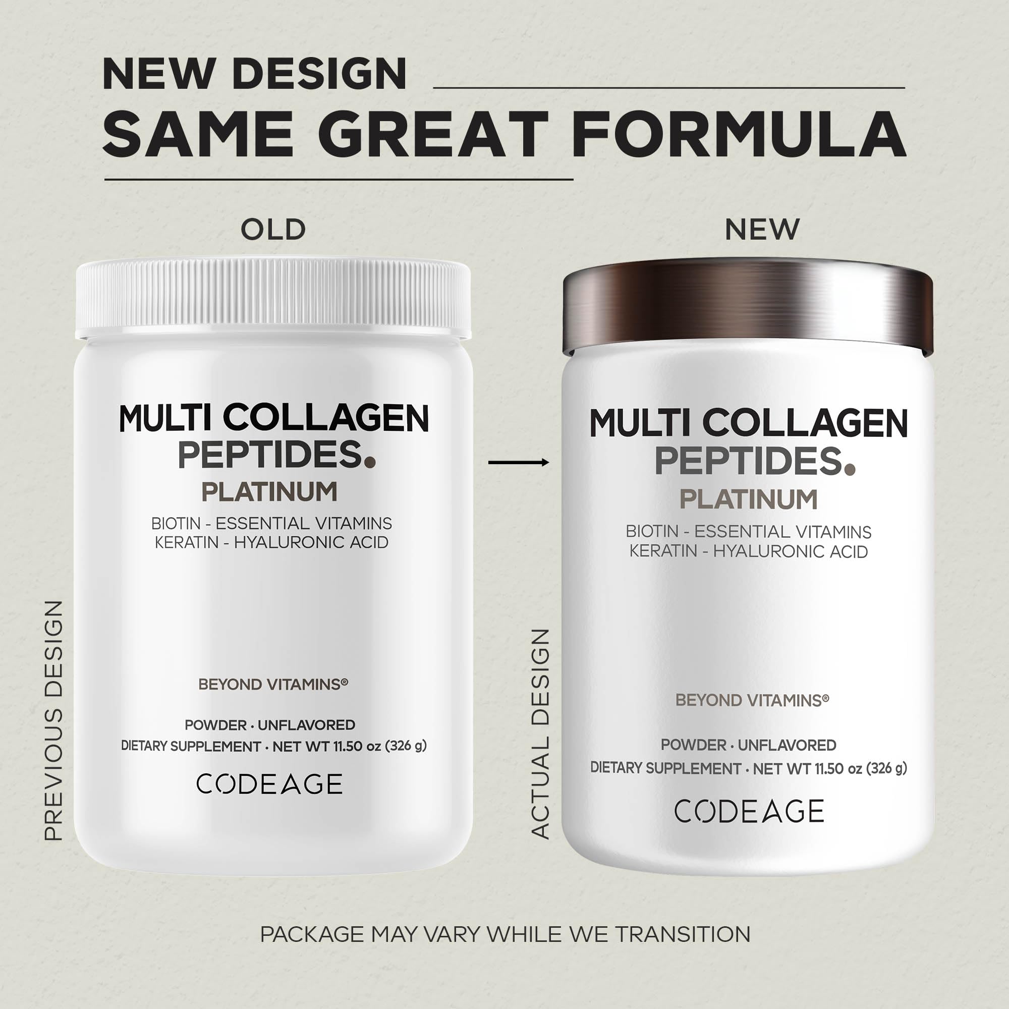 Codeage Multi Collagen con keratina e hialuronico, piel más nutrida.