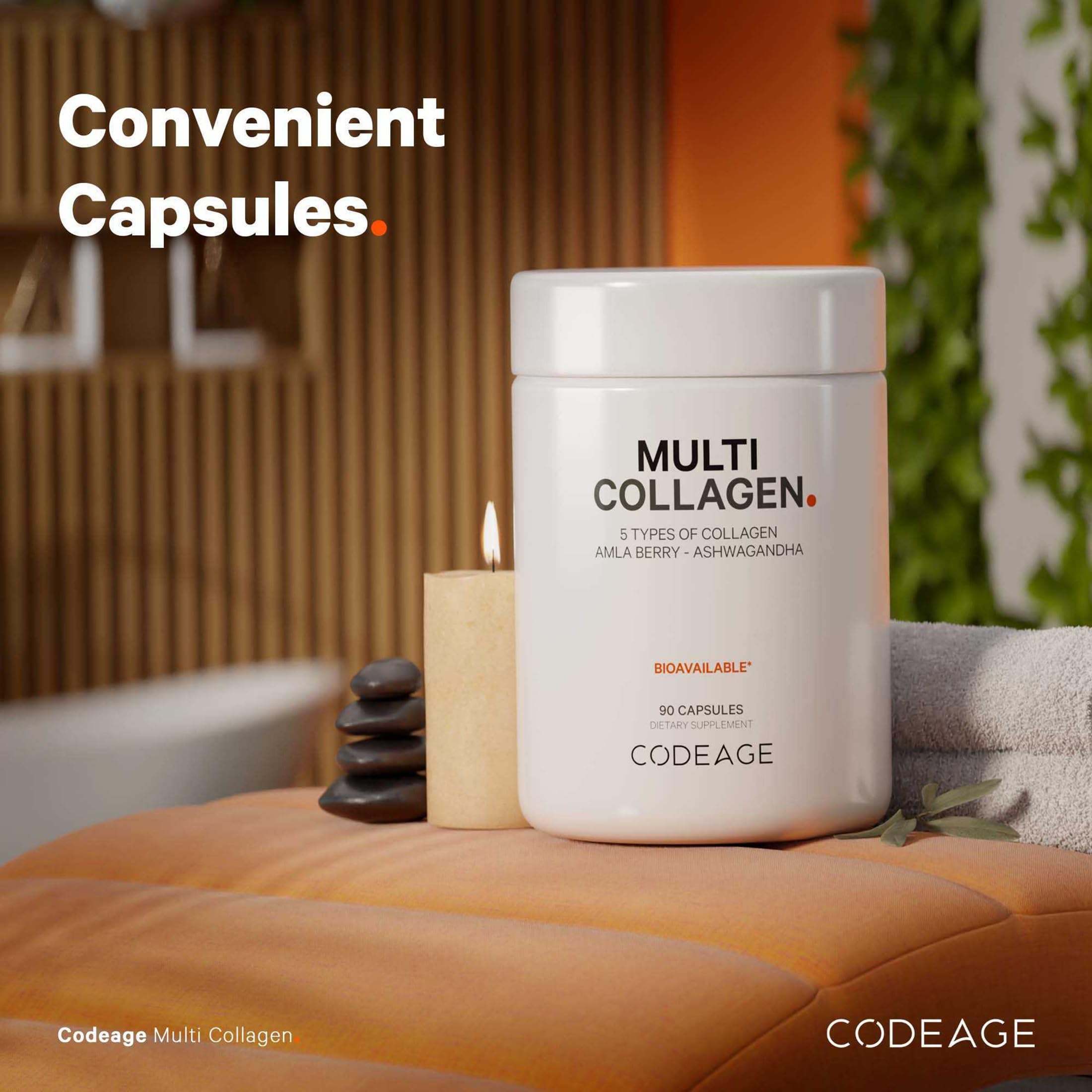 Codeage Multi Collagen: uso en cualquier momento para tomar con agua o bebida.