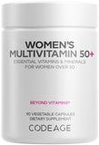 Codeage multivitamínico 50+ en botella, apoyo diario de nutrientes esenciales.